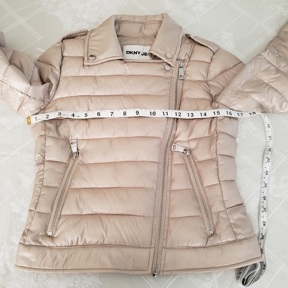 DKNY Jeans Women's Lightweight Zip-Front Moto Puffer Jacket XS - Picture 14 of 15